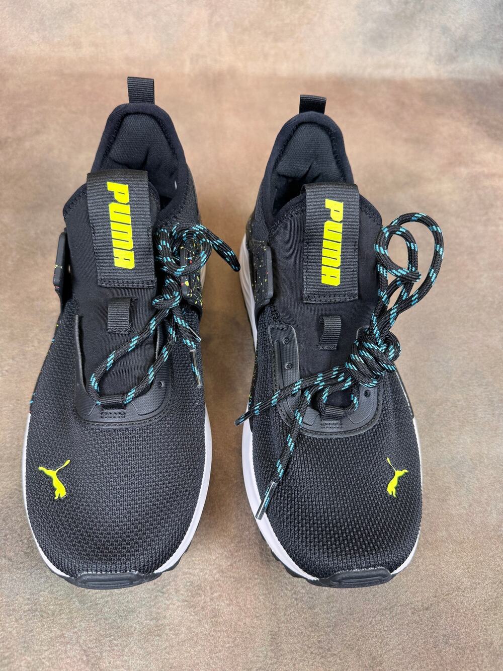 PUMA Men's SoftRide Enzo Evo Sneakers Black Neon Yellow Size 7 #1065